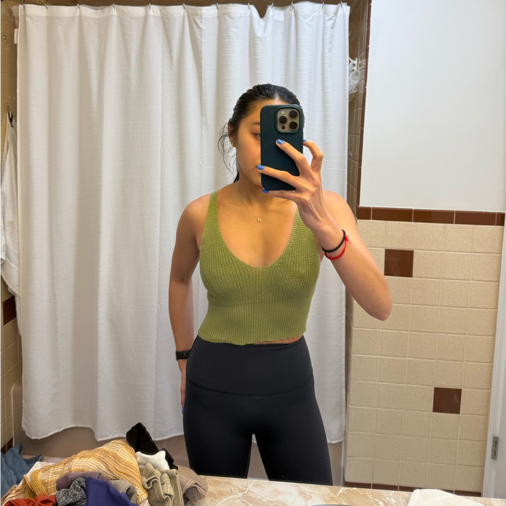 Knit green tank